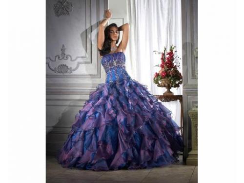 Vestido morado con azul