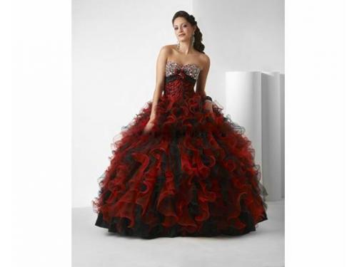 Vestido rojo con negro