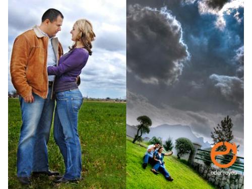 Sesión de fotografías casuales de los novios