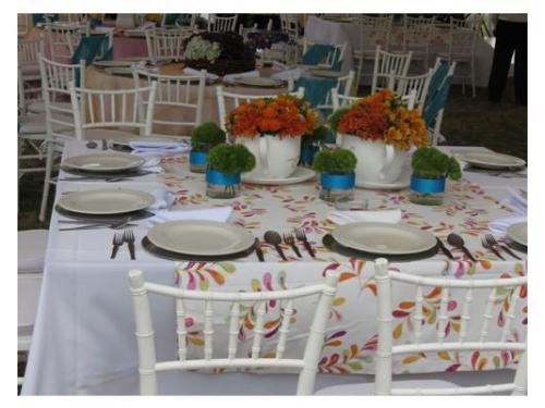 Montaje con centro de mesa compuesto