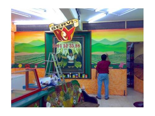 Paisaje de Sembradío con pintura lavable para exteriores