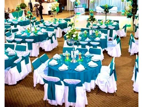 Mantelería en color turquesa