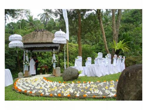 Camino al altar con pétalos