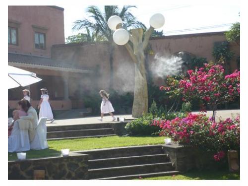 Hidro-ventiladores en el jardín