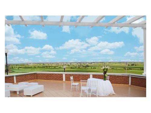 Hermosa vista espectacular de la terraza