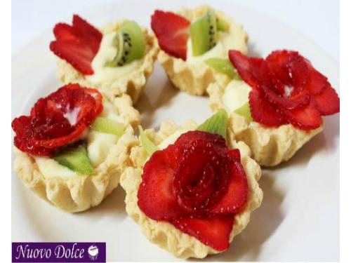 Fresas en forma de rosa