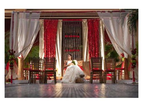 Novia con ramo en montaje