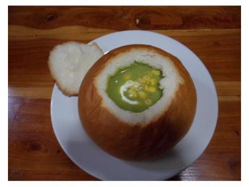 Presentación tipo clam chowder