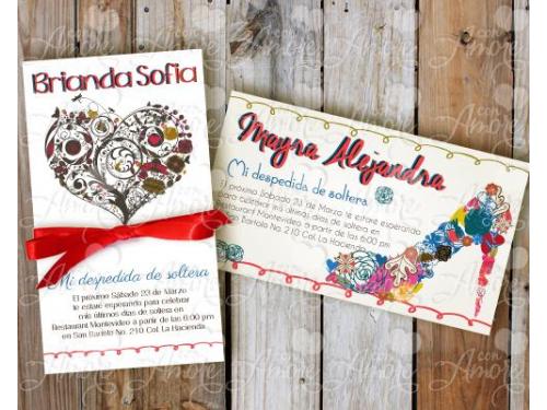 Invitacion para despedida corazon y tacón