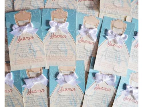 Invitacion de vestido de novia con moño