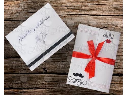 Invitacion sencilla y mostacho con labios