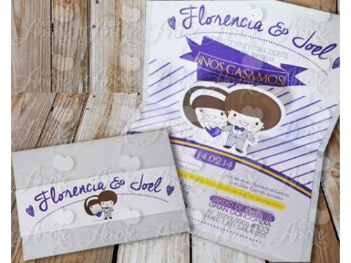 Invitación novios 3d