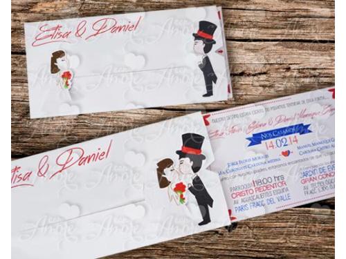 Invitación novios, deslizable