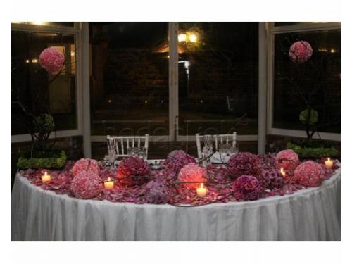 Mesa de honor con velas