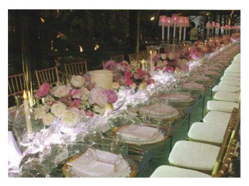 Original montaje en mesa rectangular