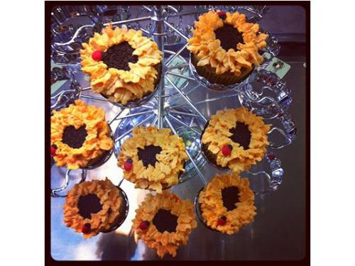Cupcakes de girasol