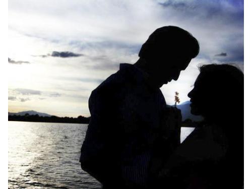 Silueta de los novios