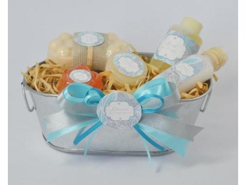 Cubeta con mono azul