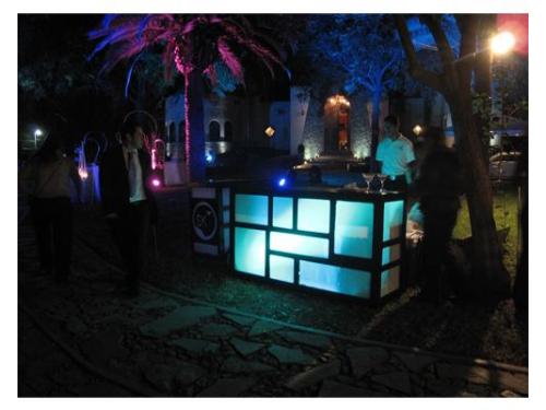 Iluminación de la barra de bebidas