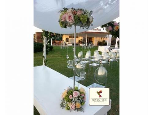 Centro alto con cristales estilo vintage