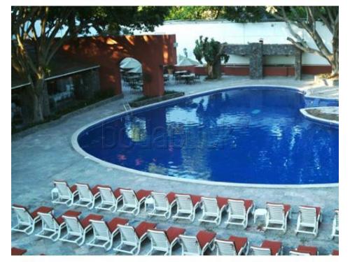 Camastros junto a la alberca