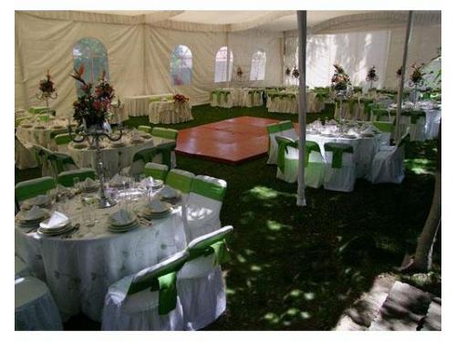 Evento en el jardín con carpa