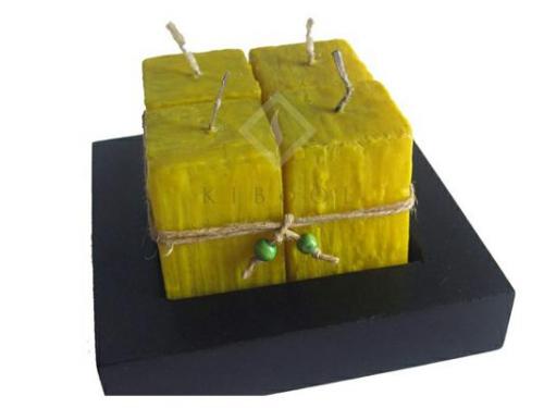 Velas cuadradas color verde