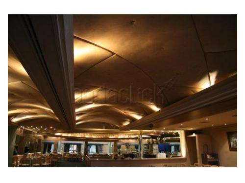 Lujoso techo del salón con luces