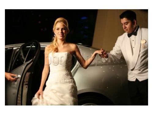 Llegada la de novia despúes de la ceremonia