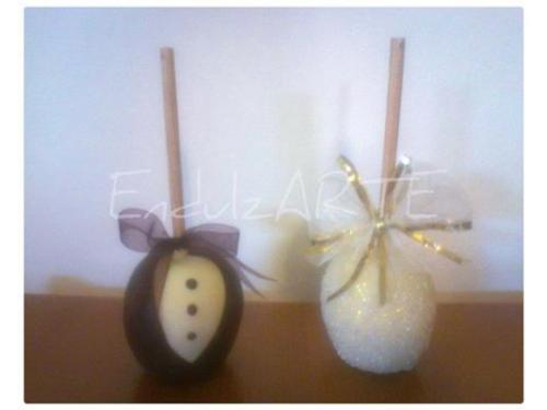 Cake pops novio y novia
