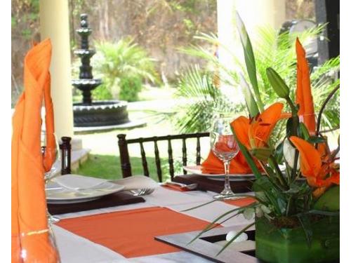 Montaje naranja con hermosas flores