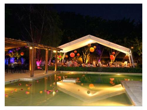 Boda en el jardín con carpa