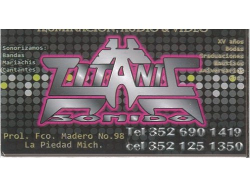 LUZ Y SONIDO TITANIC La Piedad