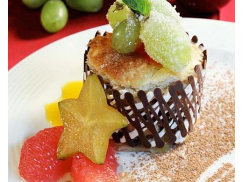 Delicioso postre como parte del banquete que se servirá en tu boda