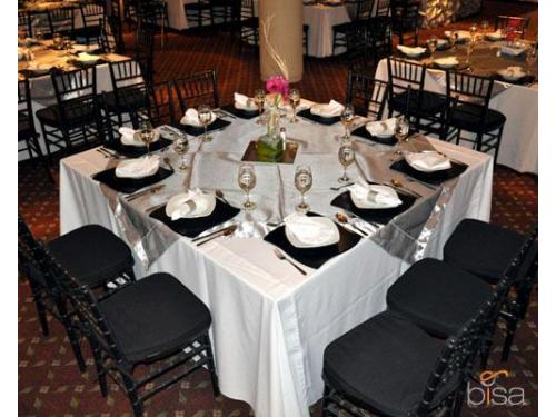 Cubre mantel de organza plata