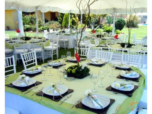 Cubre mantel de organza verde