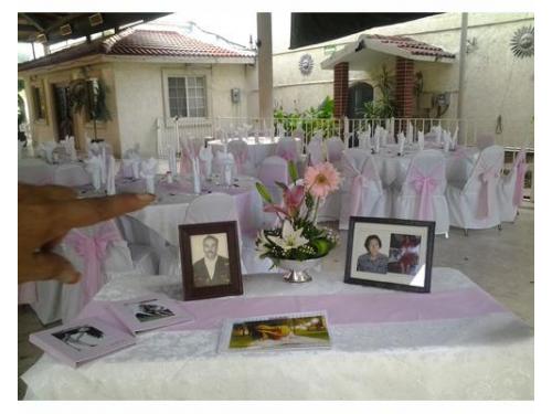 Decoración con la foto de los novios