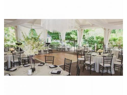 Montaje en el jardín con carpa