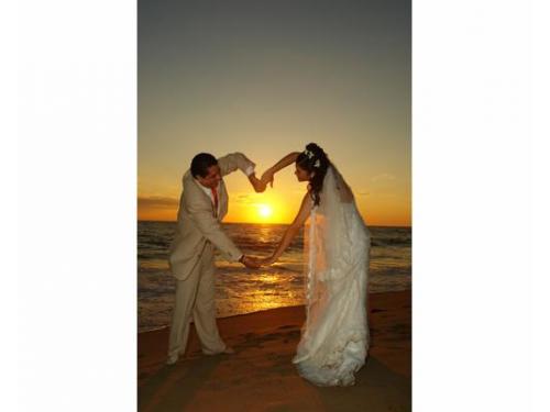 Fotografía con bello atardecer