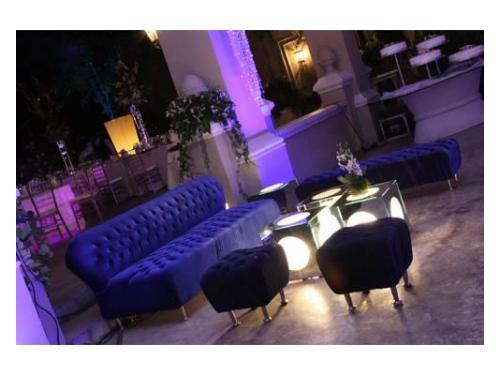 Sala lounge color azul