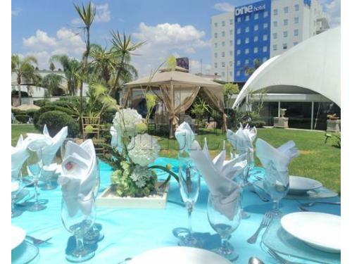 Decoración para banquete color azul