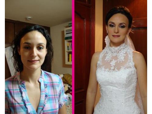 Antes y después arreglo de novia