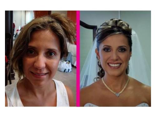 Antes y después una novia feliz