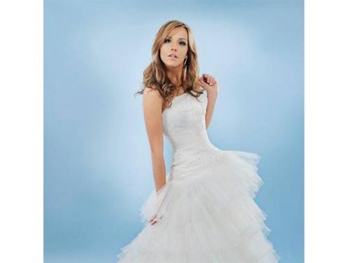 Vestido de novia con olanes