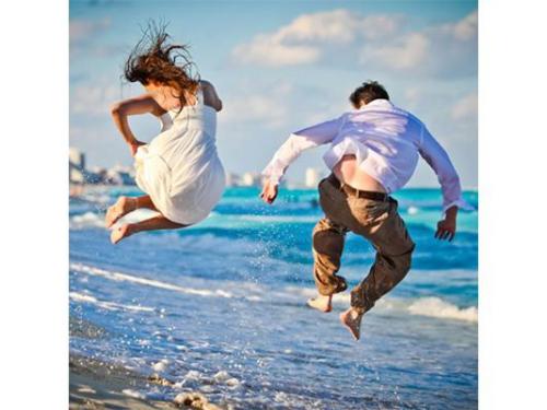 Emoción de los novios