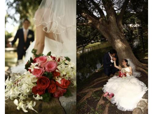 Sesión con vestido de novia
