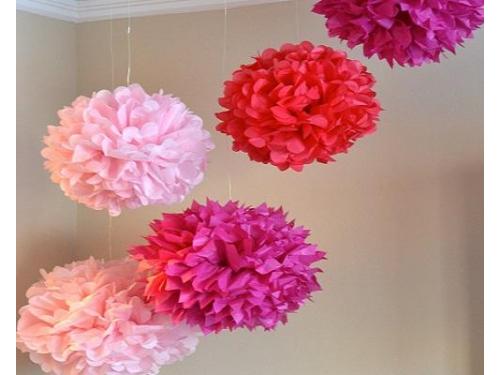 Arreglos pom pom flor de papel
