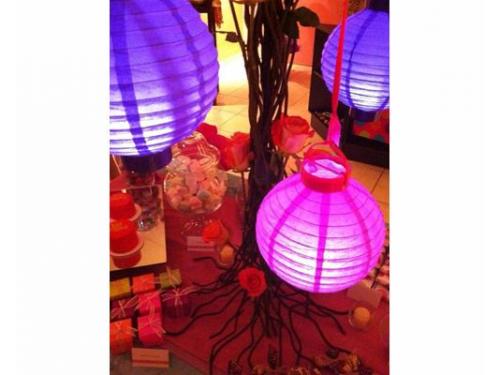 Pantallas chinas decorando