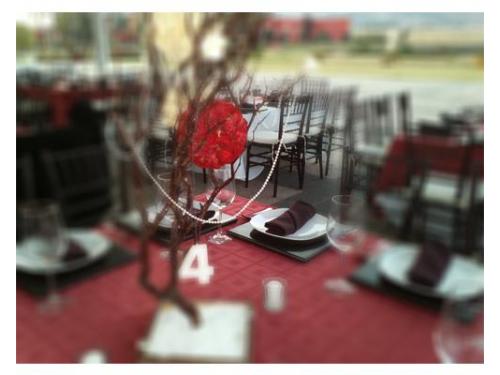 Centros de mesa con números