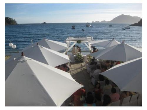 Montaje con sombrillas